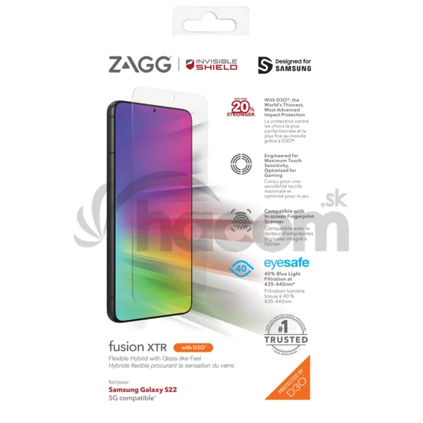 ZAGG Invisible Shield Fusion XTR D3O hybridné sklo SG S22 + 5G