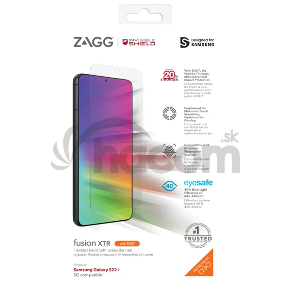 ZAGG Invisible Shield Fusion XTR D3O hybridné sklo SG S22 + 5G