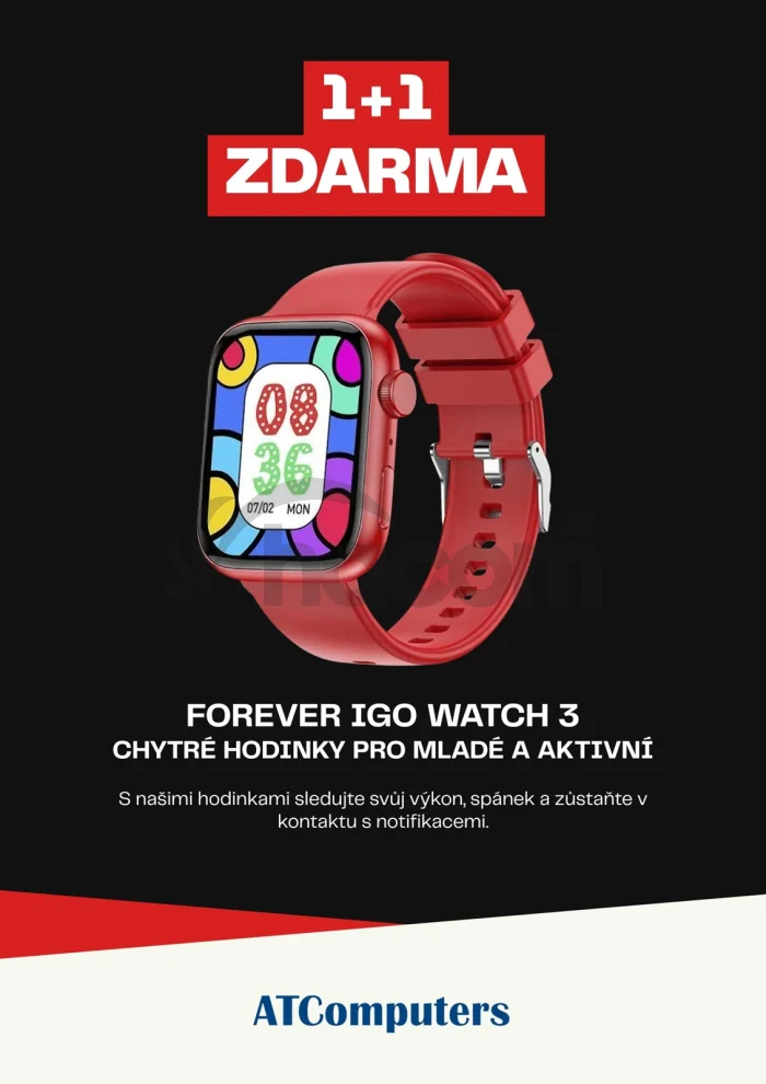 Forever IGO 3 JW-500 červené, 1+1 zadarmo