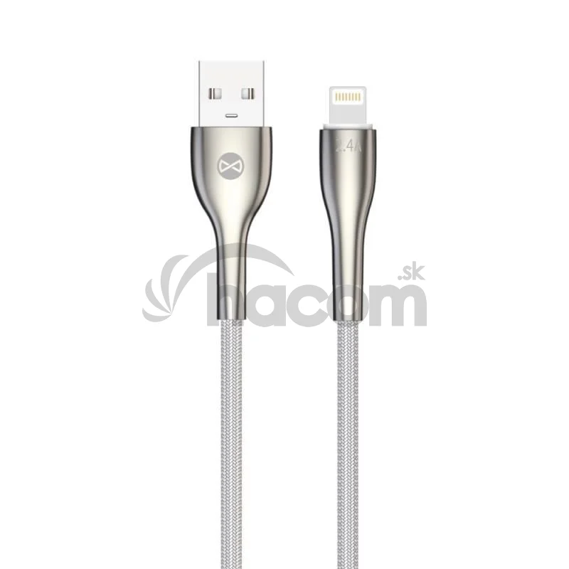 Kábel Forever Sleek USB/Lightning 1m 2,4A biely