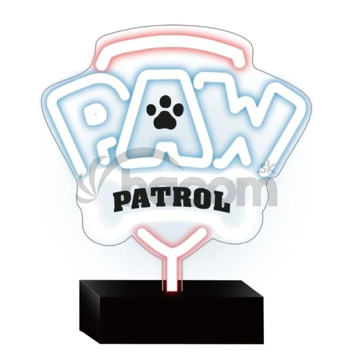 Dekoratívne LED neón na stojane Tlapková patrola - Logo