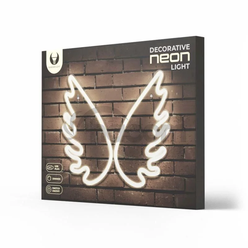 Dekoratívne PLEXI LED neón Krídla biela