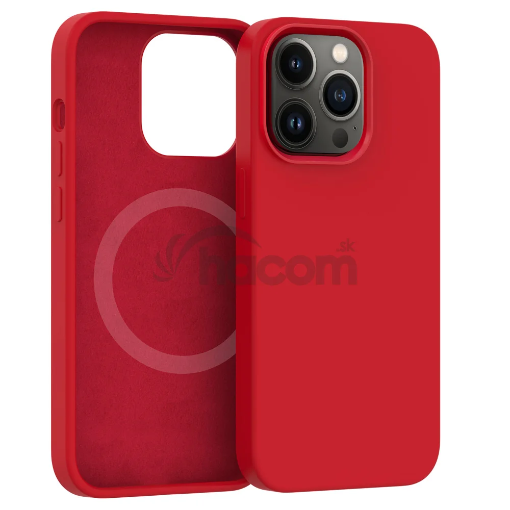 Silikónový kryt CARNEVAL SNAP pre iPhone 14 plus s MagSafe - červená