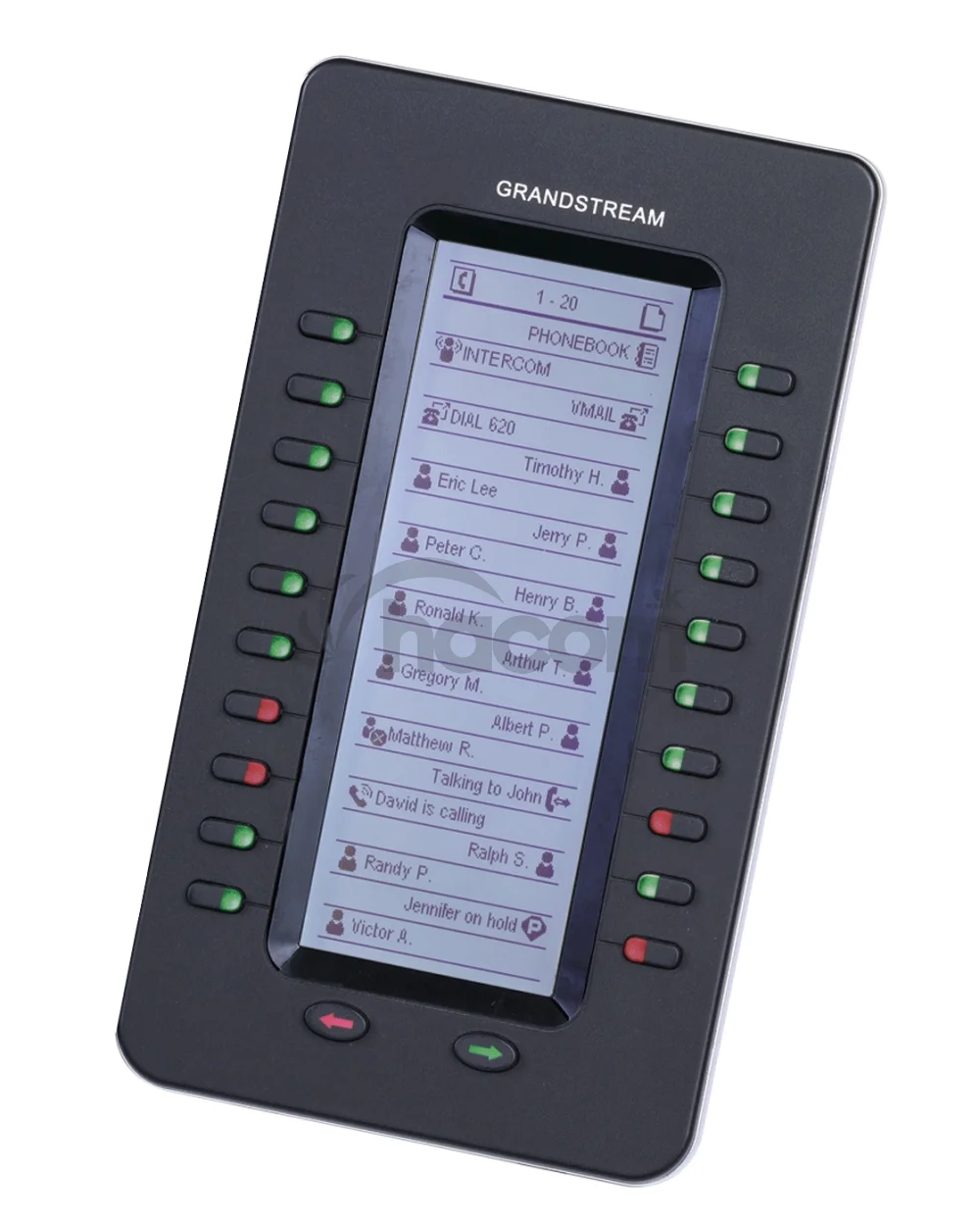 Grandstream GXP2200EXT, prídavný modul, LCD displej, 40 BLF tlačidiel (GXP2170, GXP2140, GXV3240)