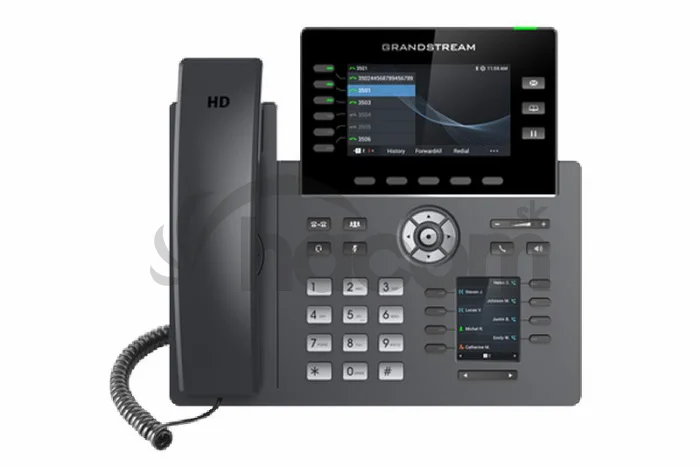 Grandstream GRP2616 SIP telefón, 2xdisplej, 4.3 "a 2.4", 6 SIP účty, 24 pr.tl., 2x1Gb, WiFi, BT, USB