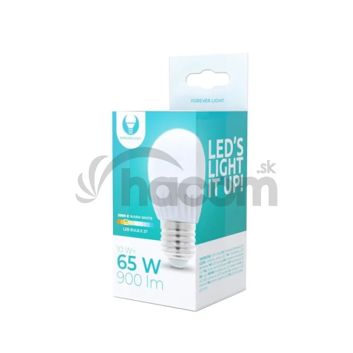 LED žiarovka Forever G45 E27 10W teplá biela (3000K)