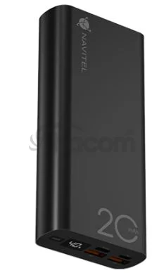 Powerbanka NAVITEL PWR20 AL čierna s kapacitou 20000 mAh