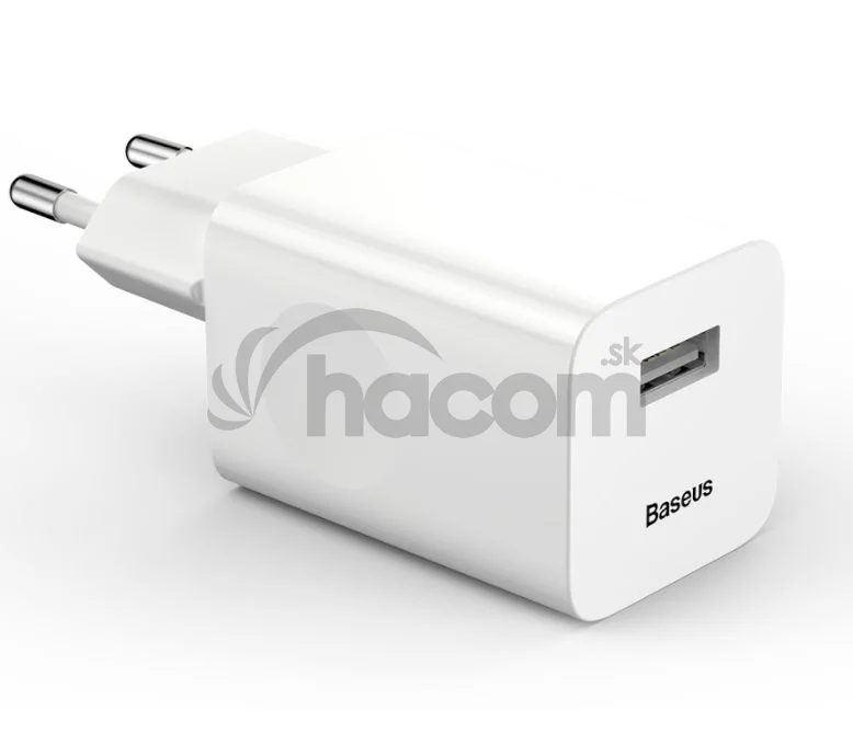 Baseus rýchlonabíjačka do siete 1xUSB Quick Charge 3.0 24W biela