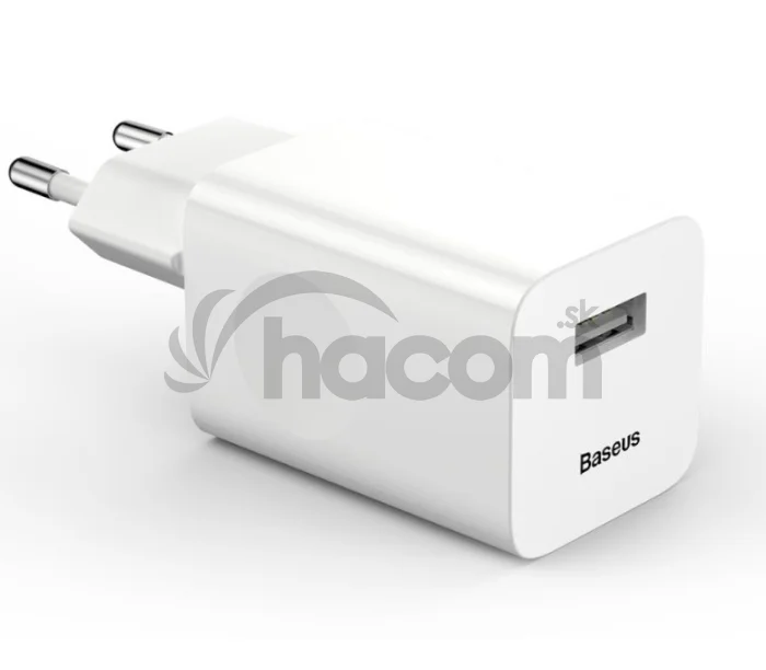 Baseus rýchlonabíjačka do siete 1xUSB Quick Charge 3.0 24W biela