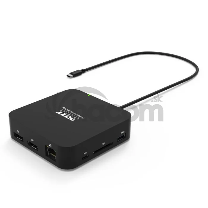 PORT CONNECT USB-C Dokovacia stanica 10v1, 2x4K Display Port, 5x USB-A, USB-C 85W PD, Ethernet, SD