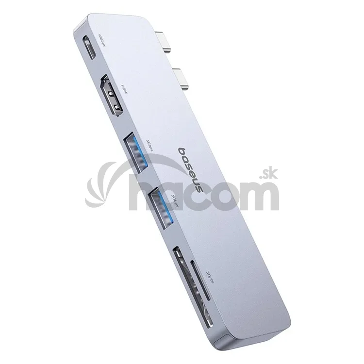 Baseus Dokovacia stanica Ultra Joy 6v1 (USB-C PD, 2xUSB 3.0, HDMI, SD/TF) sivá