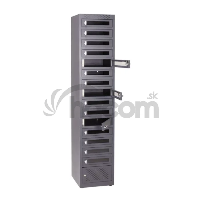 PORT NAOTIC itLocker 15 Tablets, nabíjacia skriňa pre tablety, uzamykanie visiacim zámkom, šedá