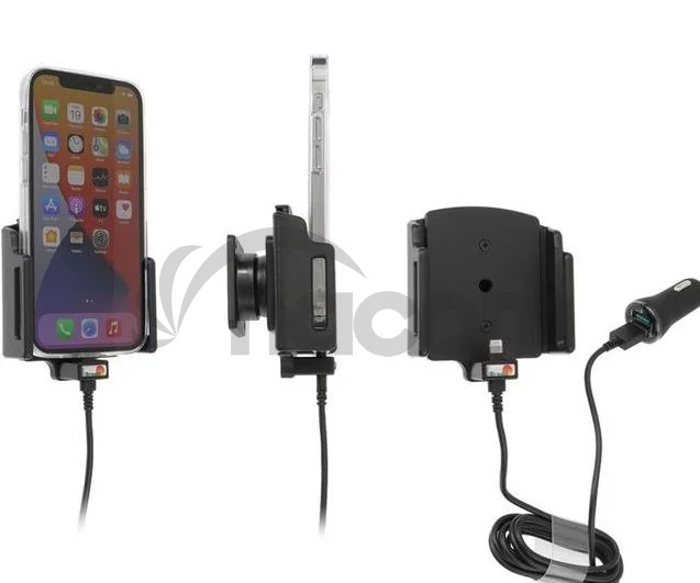 Brodit držiak do auta na Apple iPhone 12/12 Pro, nastaviteľný (70-83mm), 2xUSB, nab. z cig. zap.