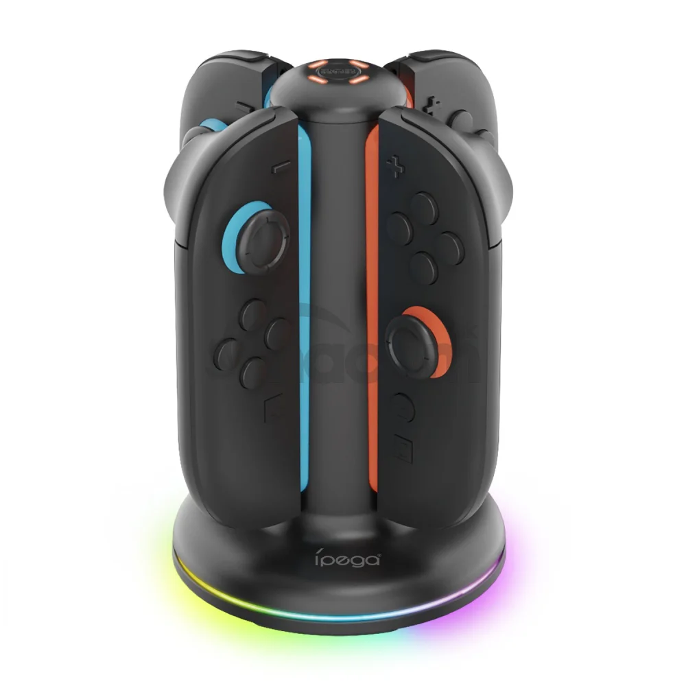 iPega SW2052 Nabíjacia Stanica s RGB pre JoyCon Ovládače Nintendo Switch 2 Black