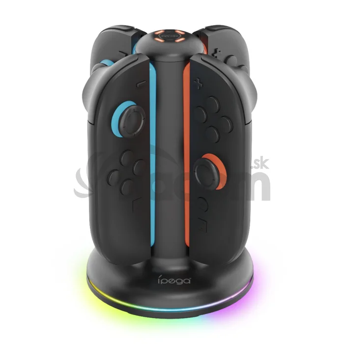 iPega SW2052 Nabíjacia Stanica s RGB pre JoyCon Ovládače Nintendo Switch 2 Black