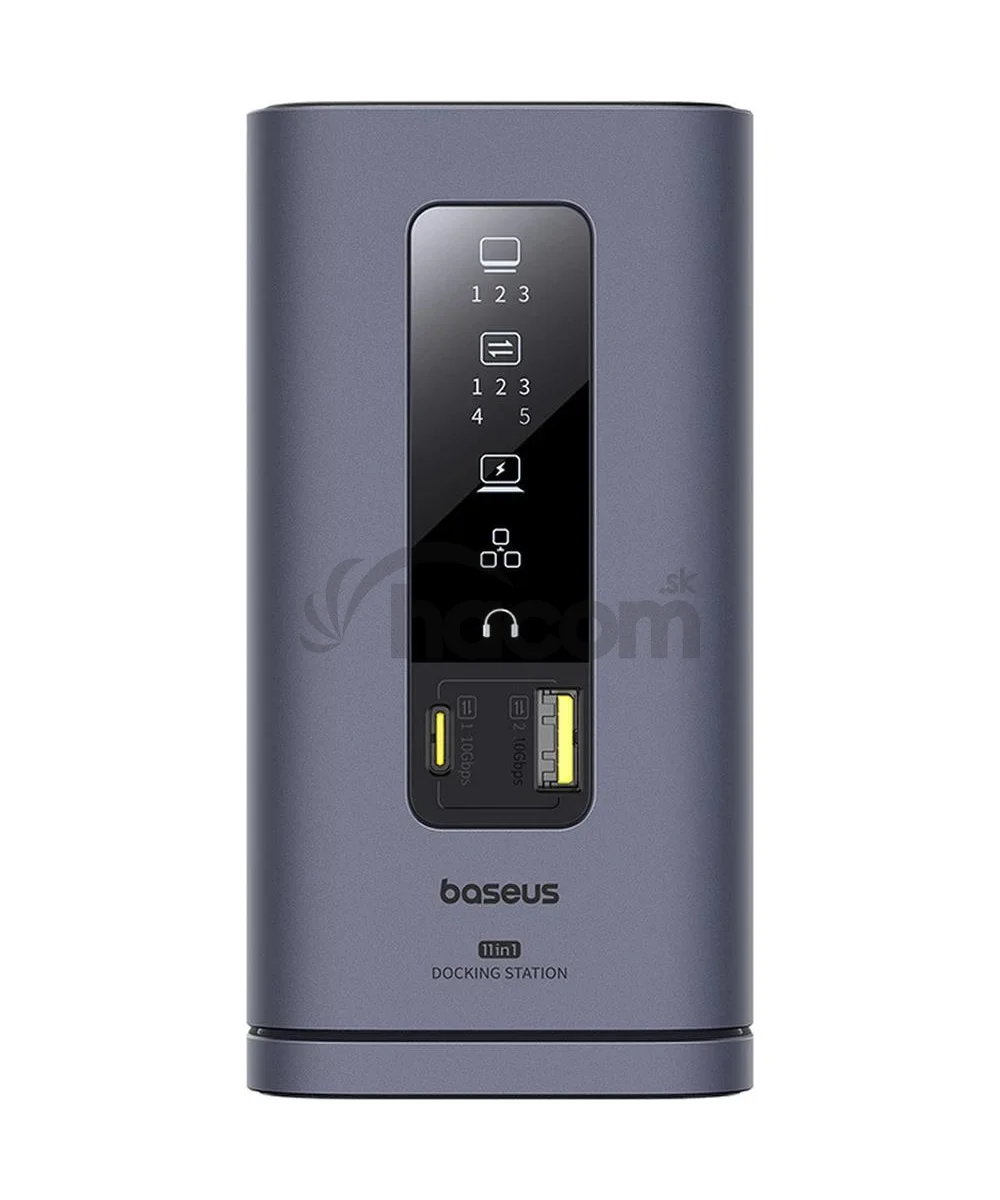 Baseus Dokovacia stanica Spacemate 11v1 (USB-C PD, USB-C, 2x USB-A, 3x HDMI) sivá