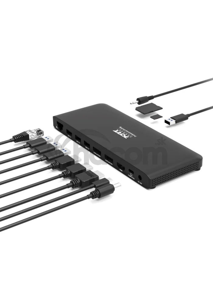 PORT CONNECT Dokovacia stanica pre kancelárie, USB-C, 2x4K, čierna