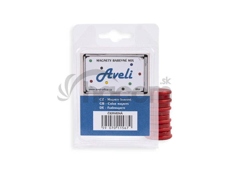 Set magnetov AVELI, červená farba