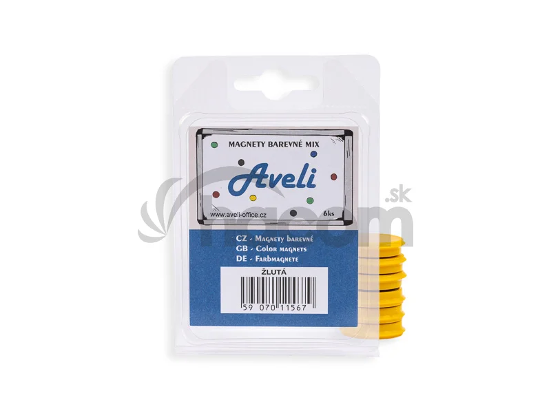 Set magnetov AVELI, žltá farba