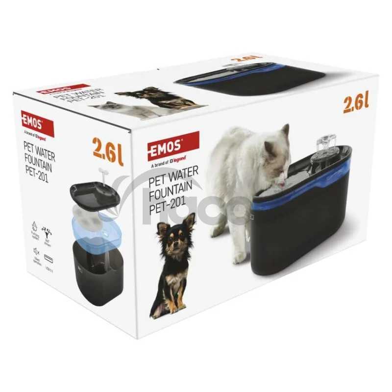 Vodná fontána Pet Care, 2,6 l, sivá