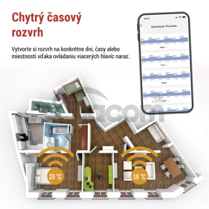 GoSmart Digitálna termostatická hlavica P5631S ZigBee 3.0