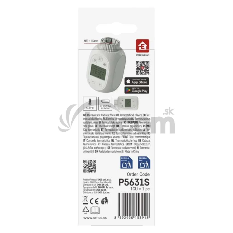 GoSmart Digitálna termostatická hlavica P5631S ZigBee 3.0