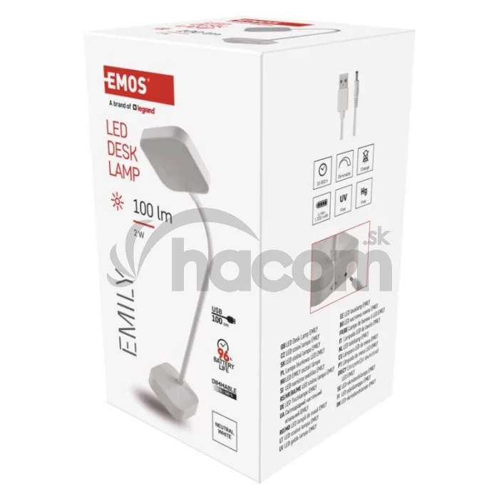 LED stolná lampa EMILY, dobíjacia