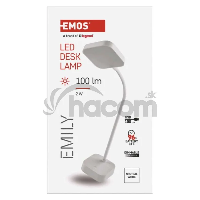 LED stolná lampa EMILY, dobíjacia