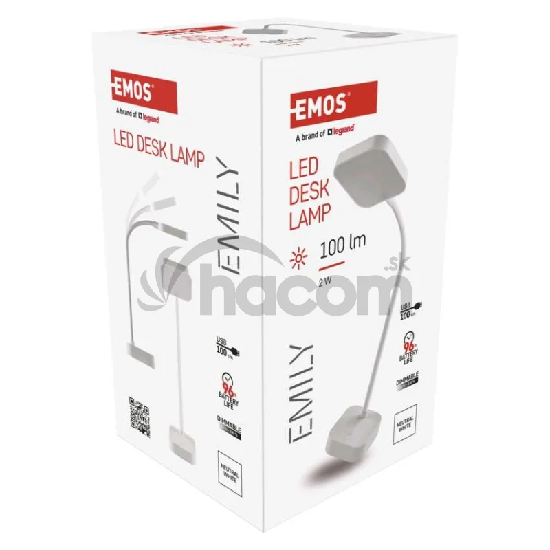 LED stolná lampa EMILY, dobíjacia