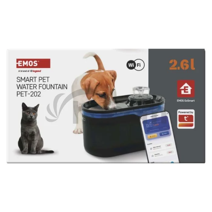 GoSmart vodná fontána Pet Care, 2,6 l, sivá, Wi-Fi
