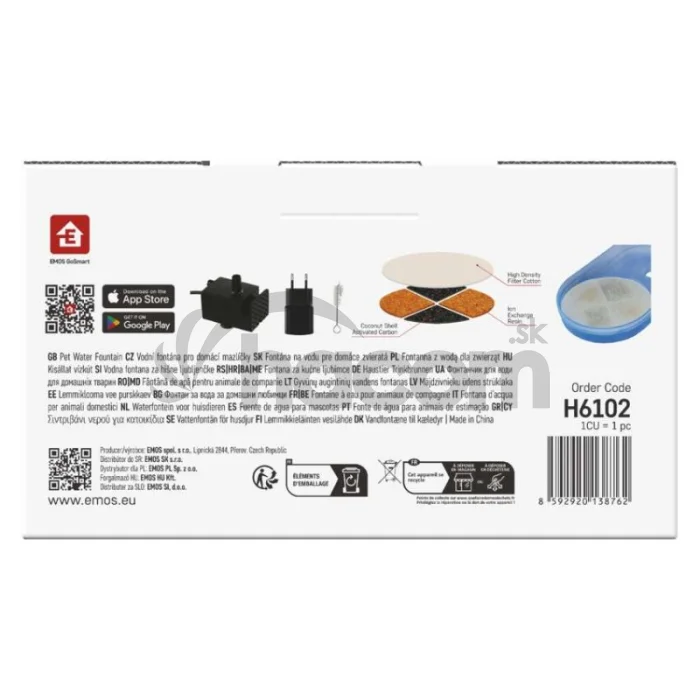 GoSmart vodná fontána Pet Care, 2,6 l, sivá, Wi-Fi