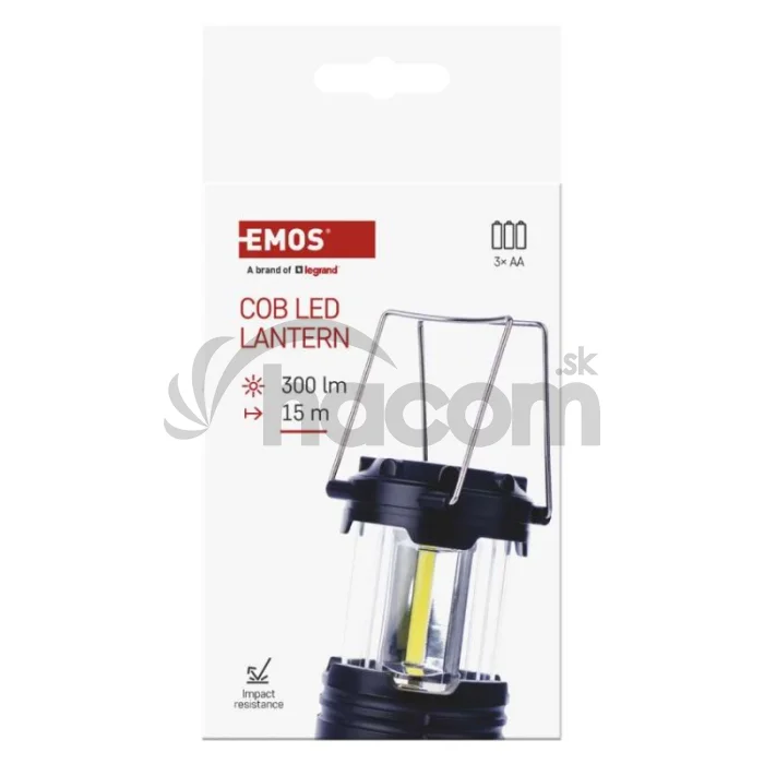 COB LED kempingové svietidlo P4006, 300 lm, 3× AA