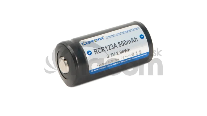 Dobíjacia batéria Keeppower RCR123A 800 mAh (Li-Ion) s ochranou