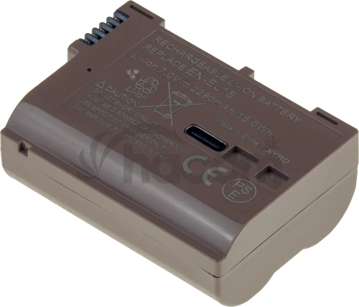 Batéria T6 Power pre Nikon EN-EL15, EN-EL15a, EN-EL15e, EN-EL15b, 2280mAh, 16Wh, USB-C
