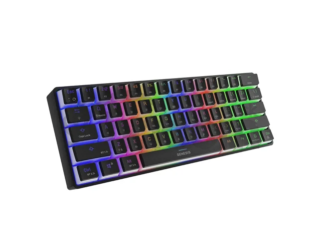 Genesis herná klávesnica THOR 660 RGB/Bezdrôtová Bluetooth/US layout/Čierna