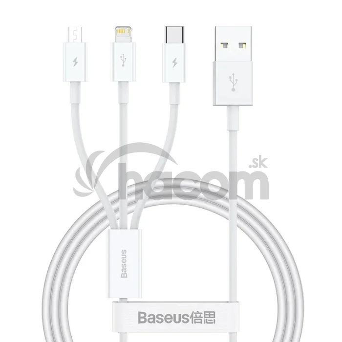 Baseus Superior Series Fast Charging Dátový Kábel USB-A - USB-C/microUSB/Lightning 3.5A 1m Stellar W