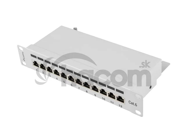 PATCH PANEL 12PORT 1U 10" CAT.6 FTP TIENENÝ ŠEDÝ LANBERG