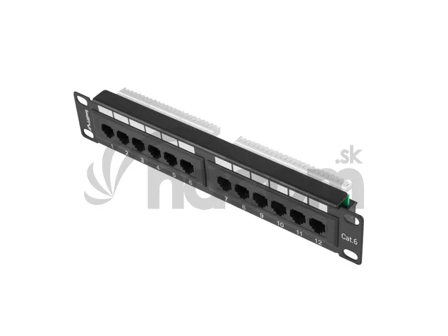 PATCH PANEL 12PORT 1U 10" CAT.6 UTP ČIERNY LANBERG