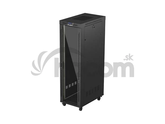 19" VOĽNE STOJÚCA RACKOVÁ SKRIŇA 42U/600X1000 (FLAT PACK) S PRESKLENÝMI DVERAMI LCD ČIERNA LANBERG V2