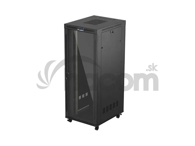 19" VOĽNE STOJÚCA RACKOVÁ SKRIŇA 42U/800X1000 (FLAT PACK) S PRESKLENÝMI DVERAMI LCD ČIERNA LANBERG V2