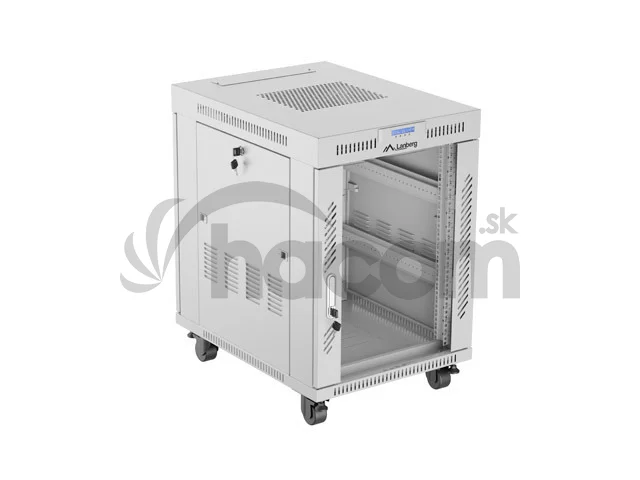 19" VOĽNE STOJÚCA RACKOVÁ SKRIŇA 15U 600X800 ŠEDÉ SKLENENÉ DVERE LCD LANBERG (FLAT PACK) V2