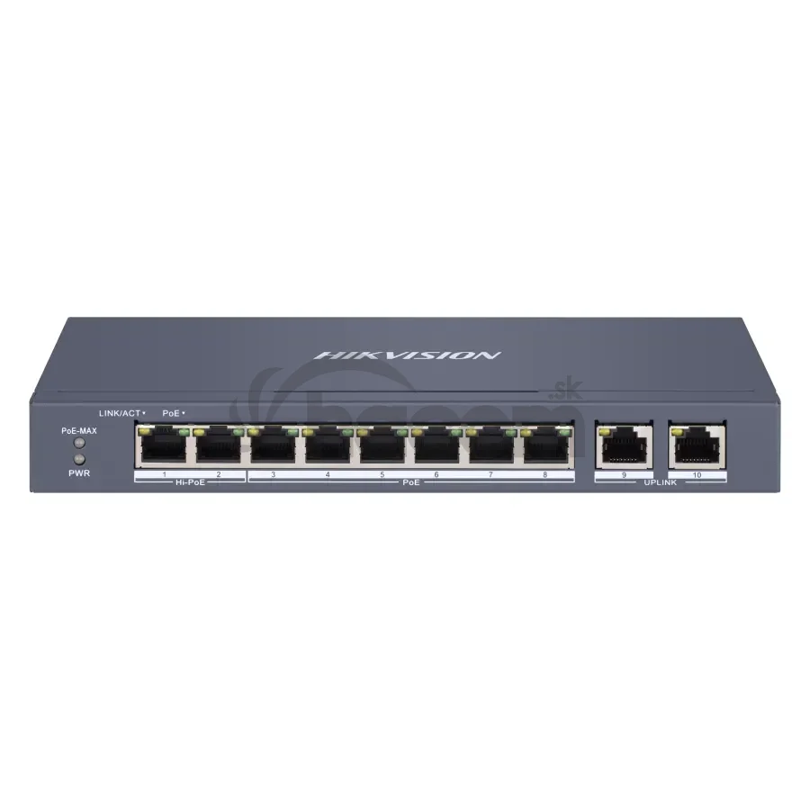 DS-3E1310HP-EI(B) 8x100Mb PoE+2x1Gb RJ45, smart switch, 110W
