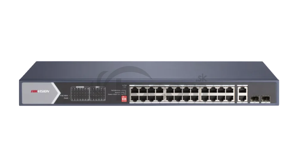 DS-3E0528HP-E 24x1Gb PoE+2x1Gb RJ45, 2xGb optika, switch, 370W