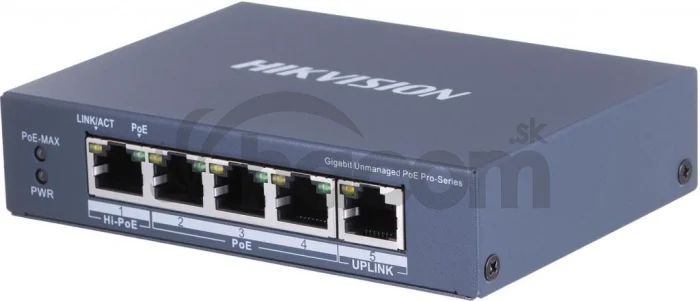 DS-3E0505HP-E 4x1Gb PoE+1x1Gb RJ45, switch, 60W