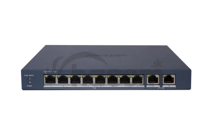 DS-3E1510P-EI/M(B) 8x Gb PoE + 2x Gb Uplink RJ-45, smart, 80W