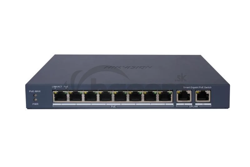 DS-3E1510P-EI 8x Gb PoE + 2x Gb Uplink RJ-45, smart switch, 110W