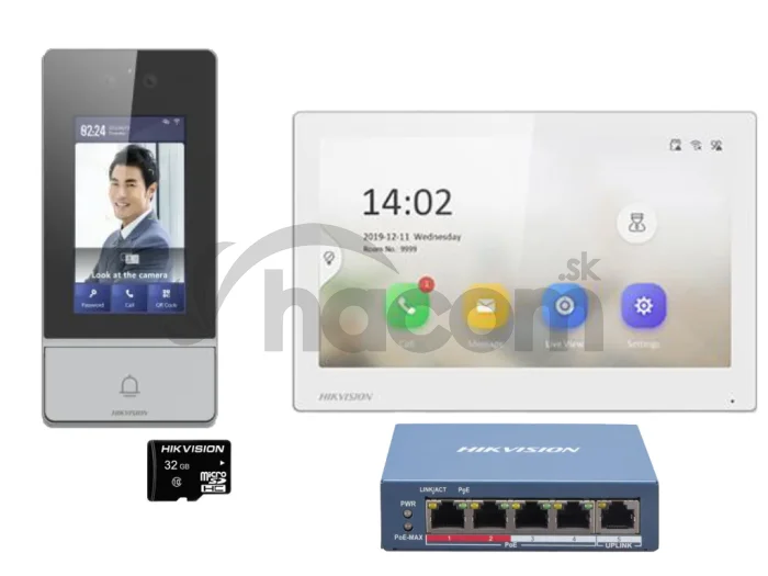 DS-KIS902-S IP sada DS-KV9503-WBE1, DS-KH6350-WTE1, switch, SD