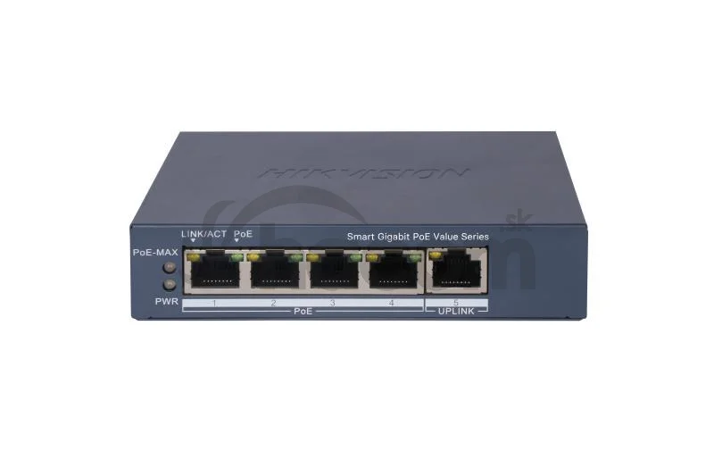 DS-3E1505P-EI/M 4x Gb PoE + 1x Gb RJ-45, smart switch, 45W