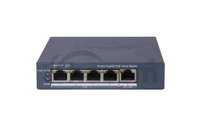 DS-3E1505P-EI/M 4x Gb PoE + 1x Gb RJ-45, smart switch, 45W