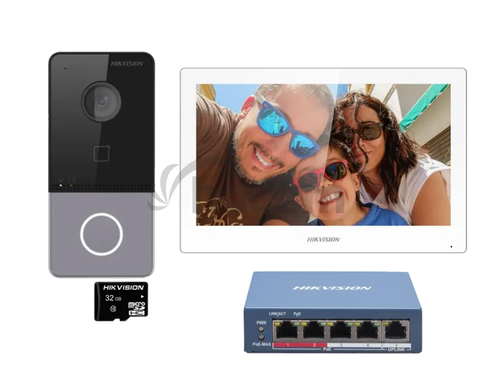 DS-KIS607-S IP kit DS-KV6113-PE1(C), DS-KH6350-WTE1, switch, SD